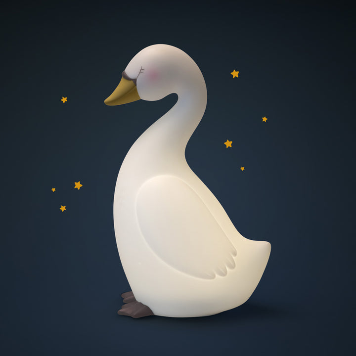 Lampada da notte regolabile in silicone, Cigno | Moulin Roty