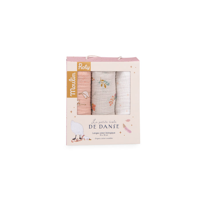 Set of 3 organic cotton muslin covers, La petite école de danse
