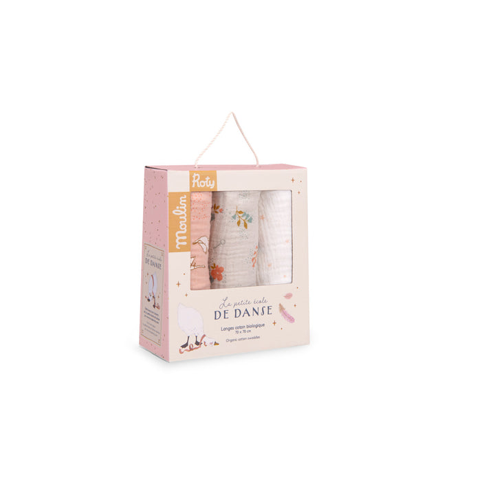 Set of 3 organic cotton muslin covers, La petite école de danse