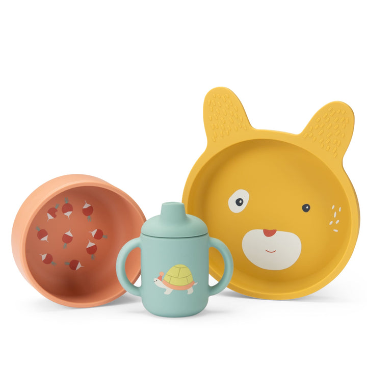 Silicone dinnerware set, Trois petits lapins