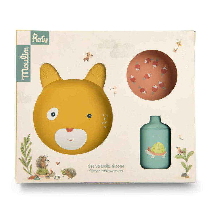 Silicone dinnerware set, Trois petits lapins