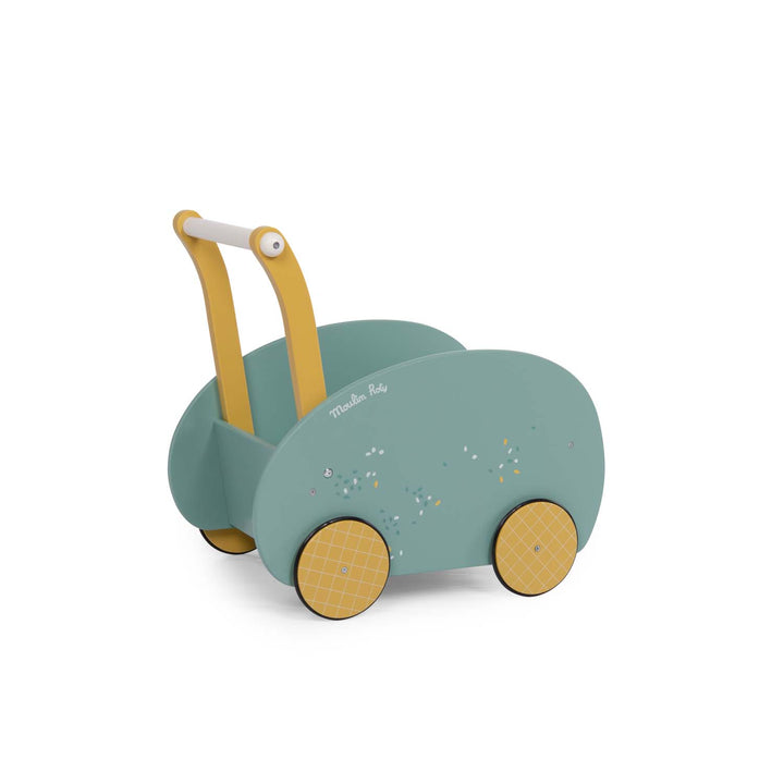 Carrello primi passi porta giochi in legno, Salvia