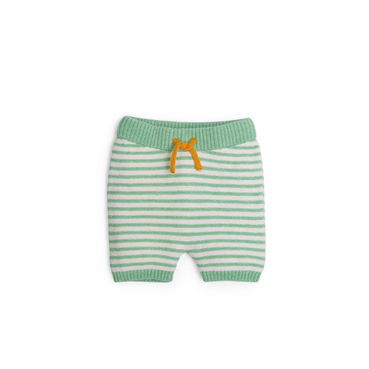 Pantaloncini in maglia righe salvia, Jillian | Moulin Roty