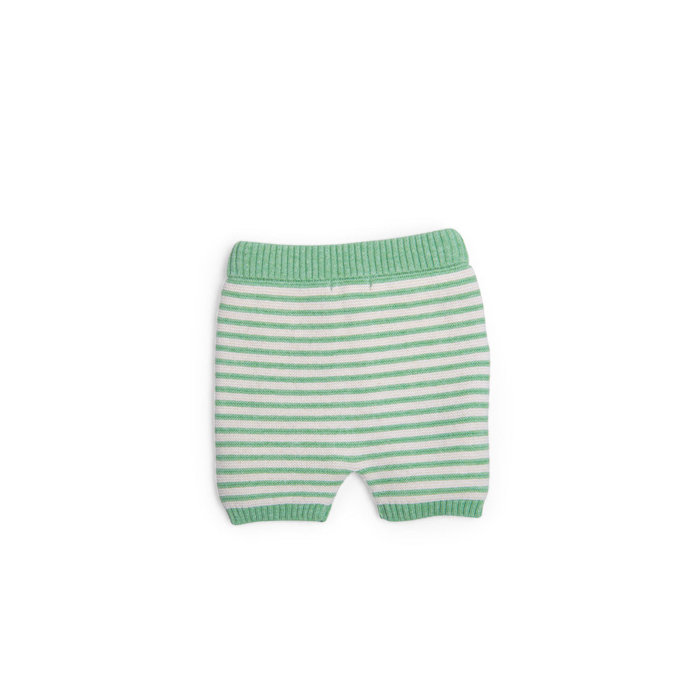 Pantaloncini in maglia righe salvia, Jillian | Moulin Roty