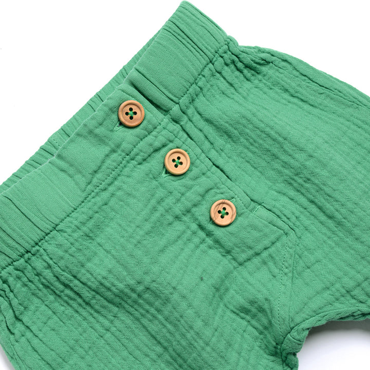 Pantaloncini in mussola di cotone verde, Jill | Moulin Roty