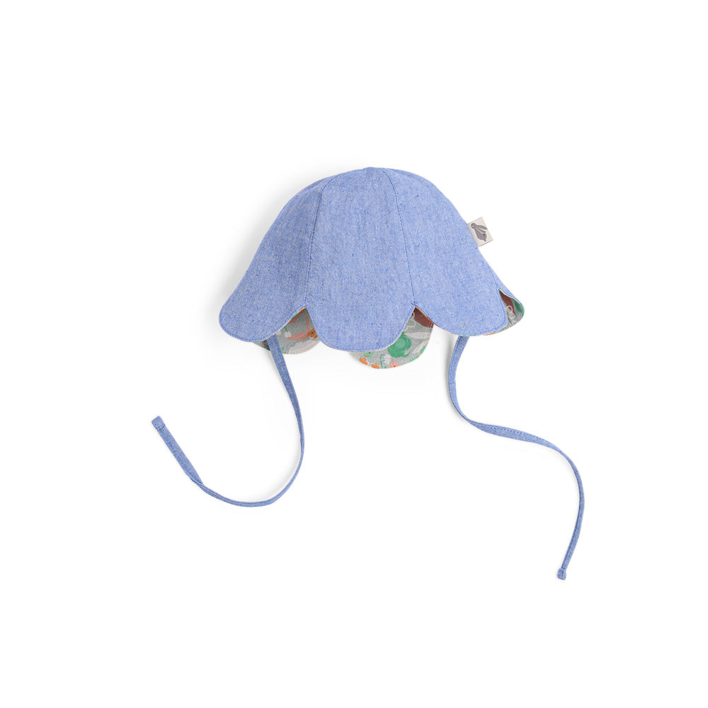 Cappello da sole fiore effetto denim, Jody