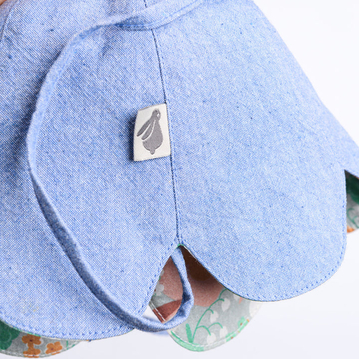 Cappello da sole fiore effetto denim, Jody