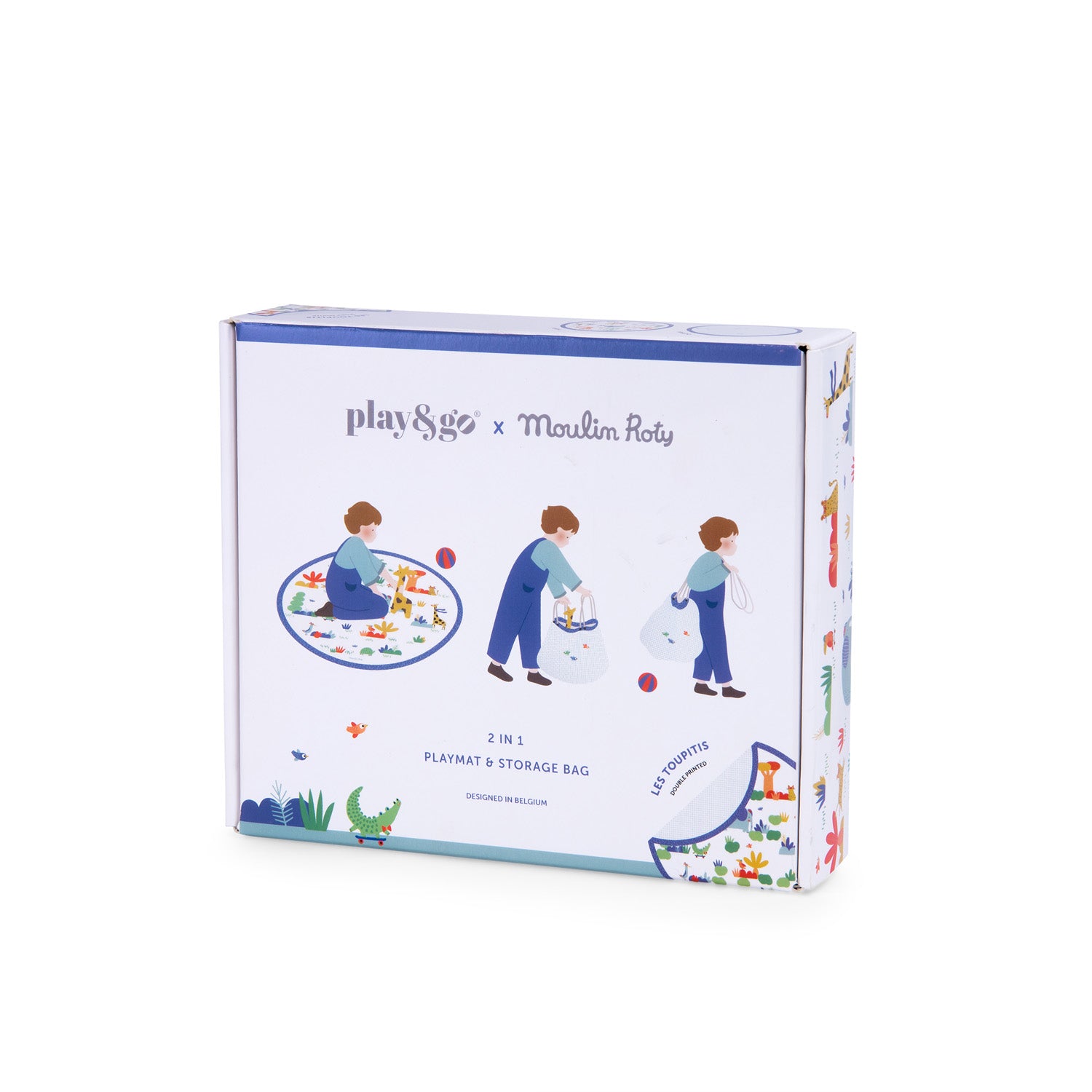 Moulin Roty | Sacco portagiochi e Tappeto 2-in-1, Les Toupitis Play&Go