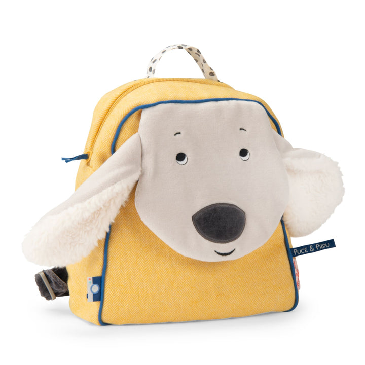 Yellow soft backpack, Pilou dog