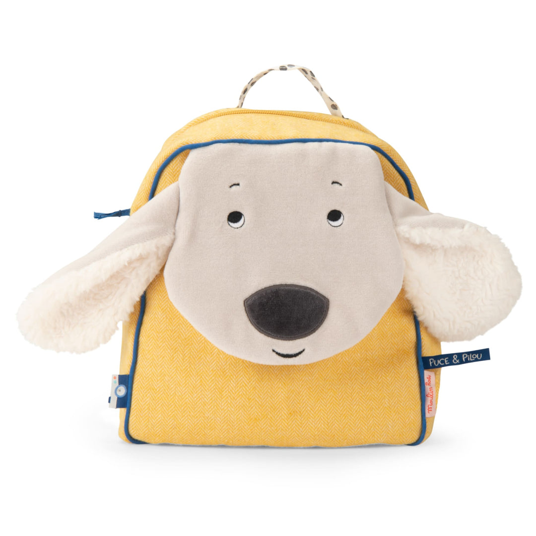 Yellow soft backpack, Pilou dog