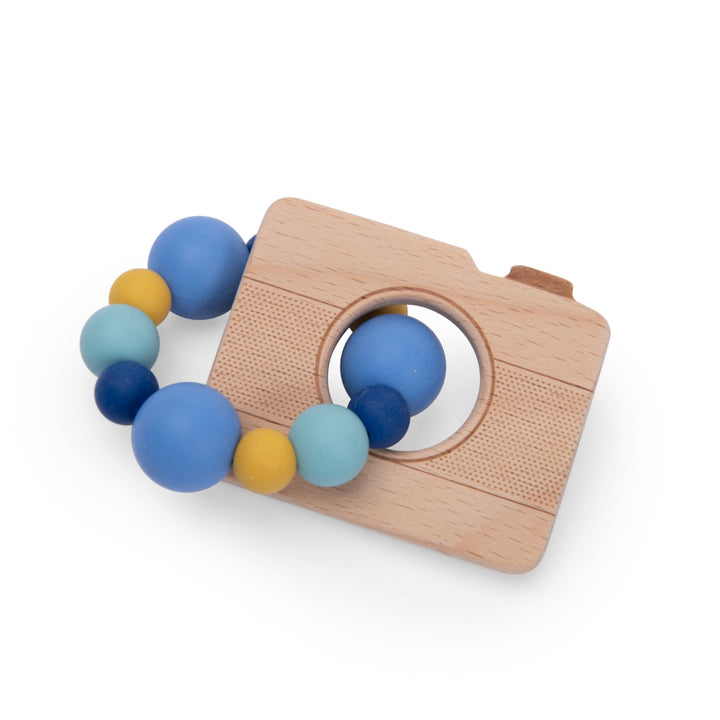 Wooden and silicone teething ring Camera