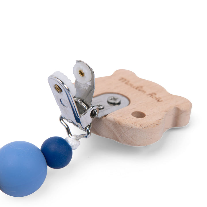 Wooden and silicone pacifier holder Hamster