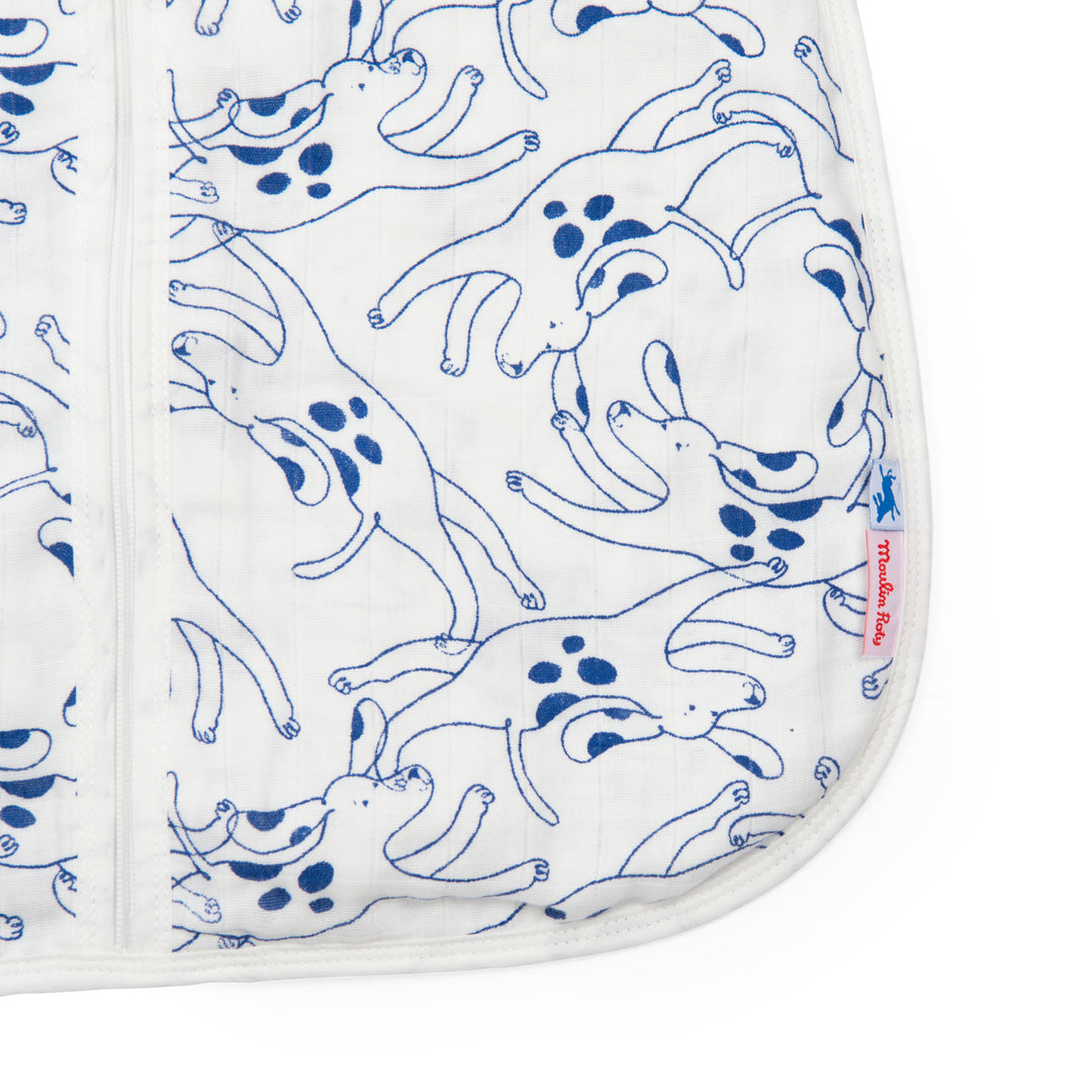 Sacco nanna estivo mussola cotone 70cm, Cani blu