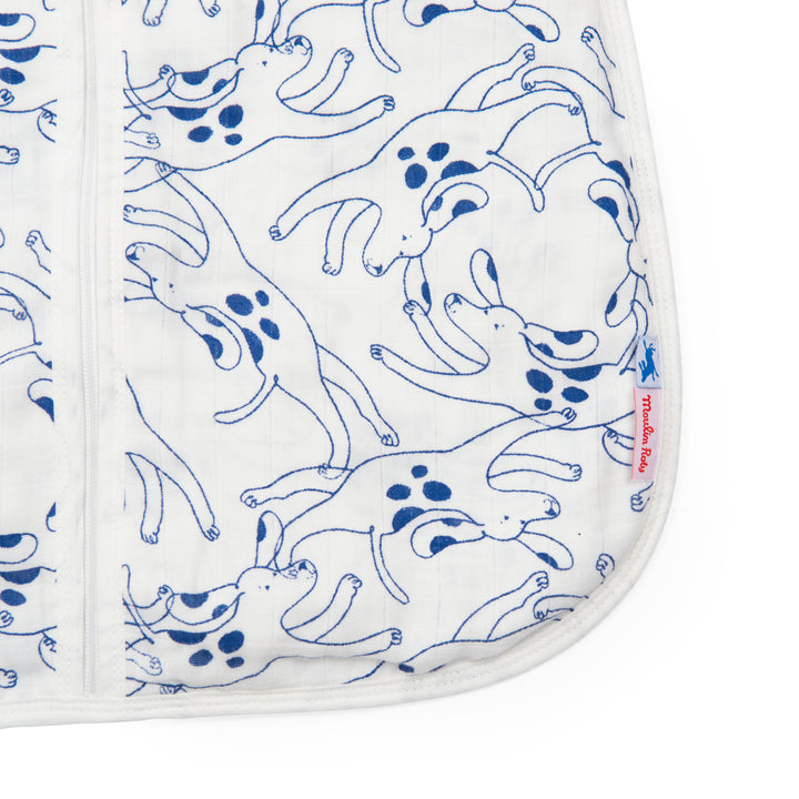 Sacco nanna estivo mussola cotone 70cm, Cani blu