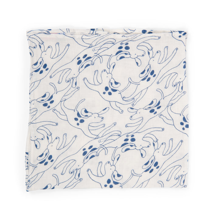 Set of 3 organic cotton muslin blankets, Puce and Pilou