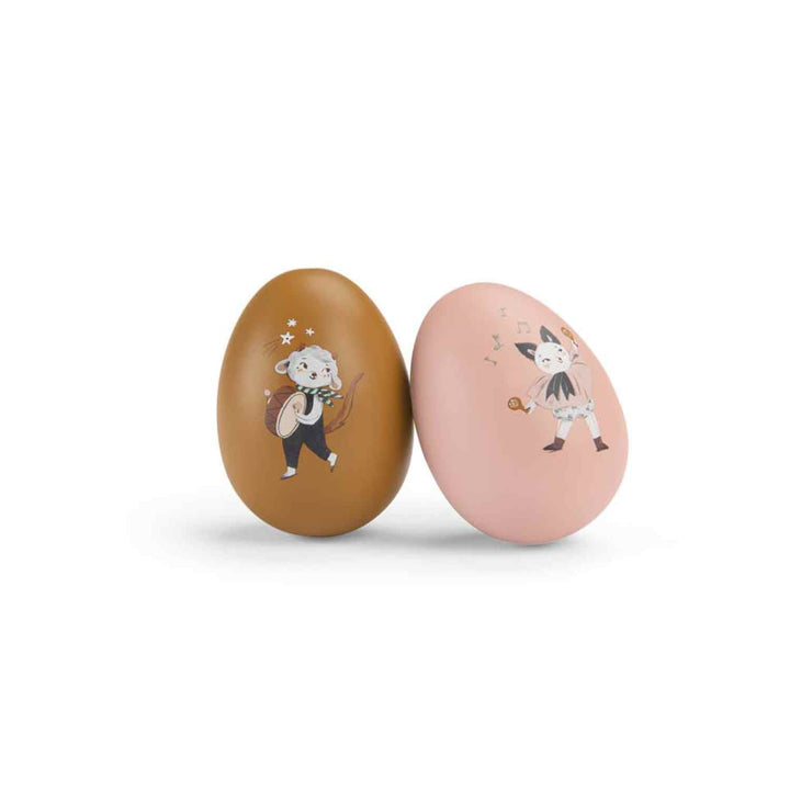Set of 2 wooden maracas eggs, Après la pluie