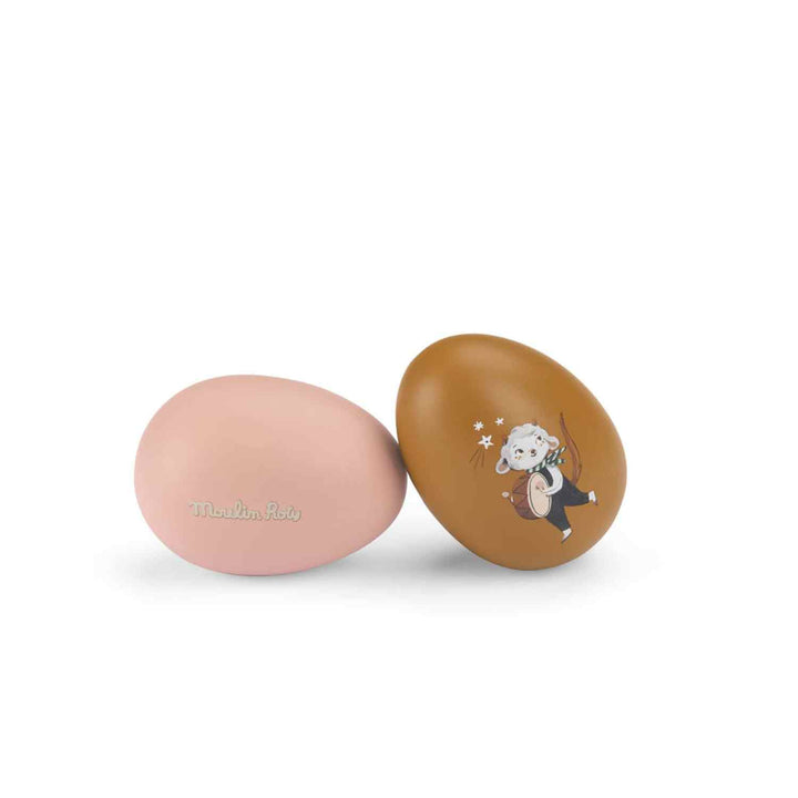 Set of 2 wooden maracas eggs, Après la pluie