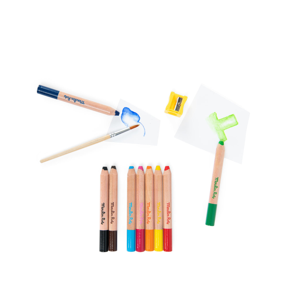 Matite colorate 3 in 1, 9pz Les Schmouks
