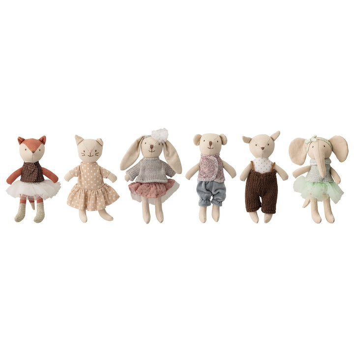 Bambole Amici animali rosa, set da 6 | Bloomingville mini