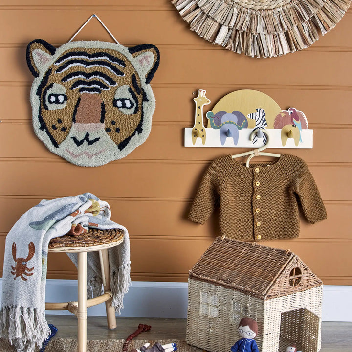 Appendiabiti in legno bambini, Animali Safari | Bloomingville mini