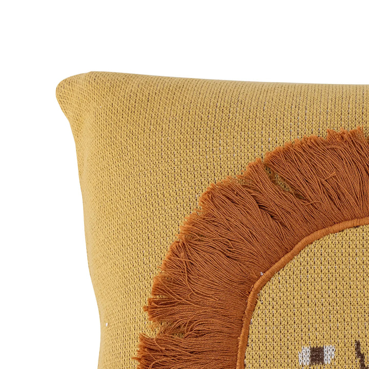 Cuscino giallo in cotone, Leone | Bloomingville mini