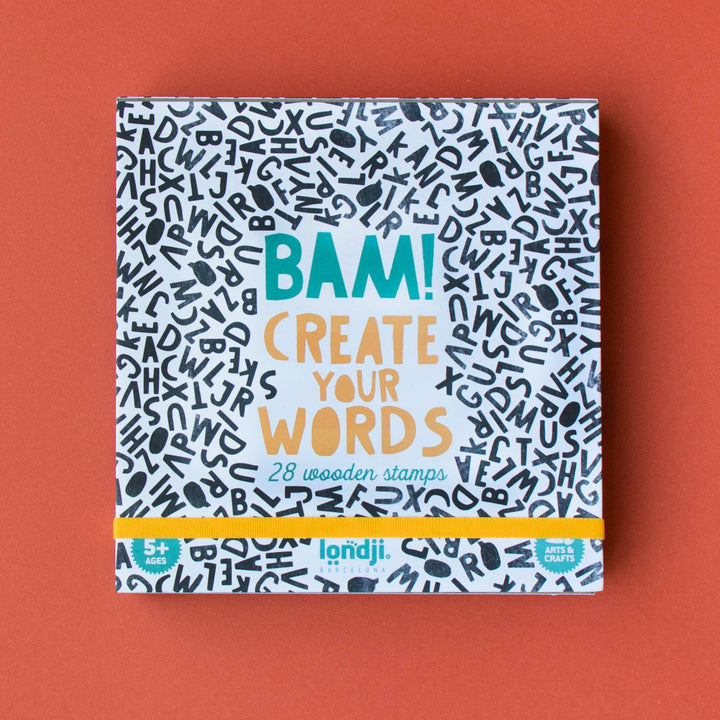 Stamps create your own words, 28 wooden letters