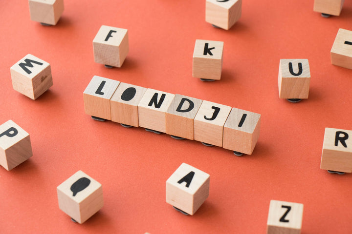 Stamps create your own words, 28 wooden letters