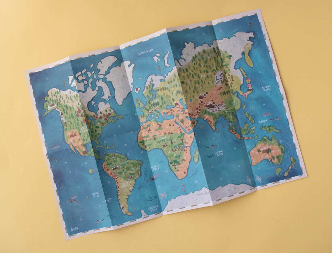 World Map Posters and Stickers, Animals of the World