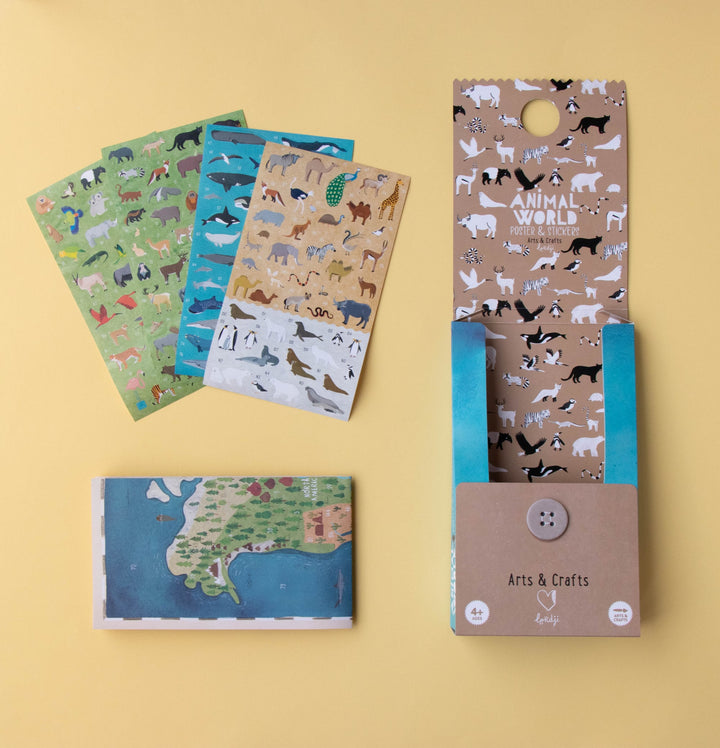 World Map Posters and Stickers, Animals of the World