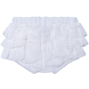 Bloomer copripannolino con volant, Bianco