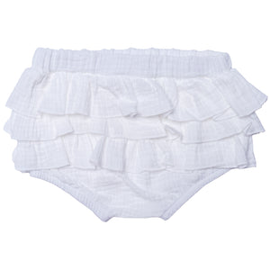 Bloomer copripannolino con volant, Bianco