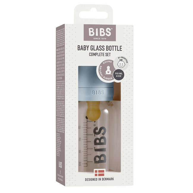 Biberon in vetro Bibs 110ml, Baby blue | Baby Glass Bottle Set