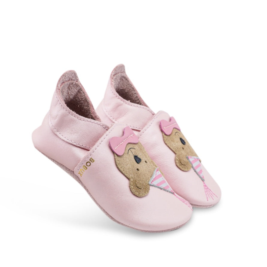 Babbucce in pelle morbida, Party bear blossom | Bobux soft sole