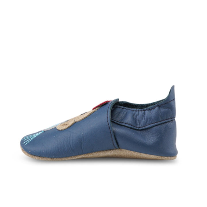 Babbucce in pelle morbida, Party bear navy | Bobux soft sole