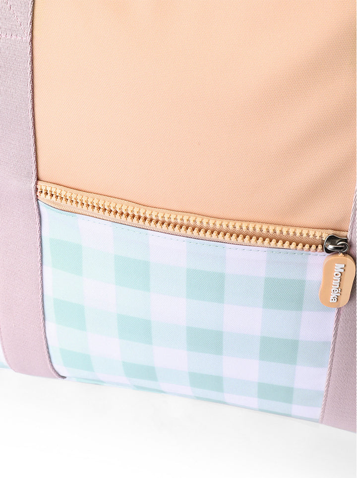 Borsa termica impermeabile Quadretti aqua albicocca