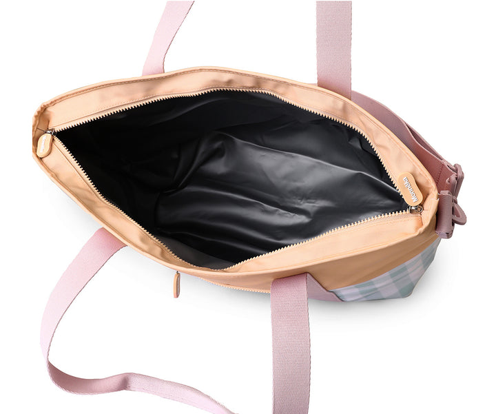 Borsa termica impermeabile Quadretti aqua albicocca
