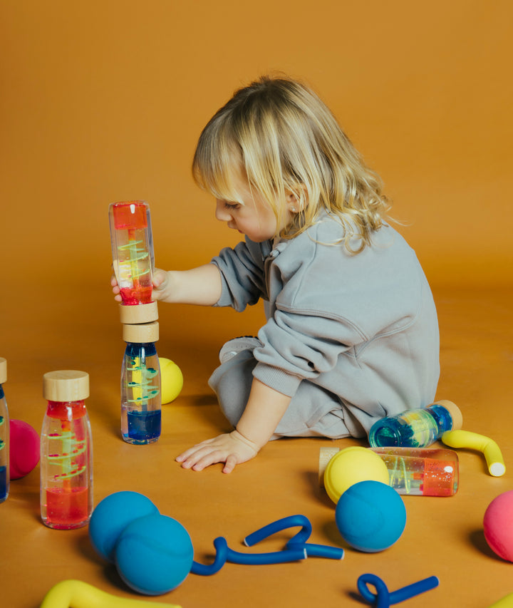Sensory bottle Move Spiral blue