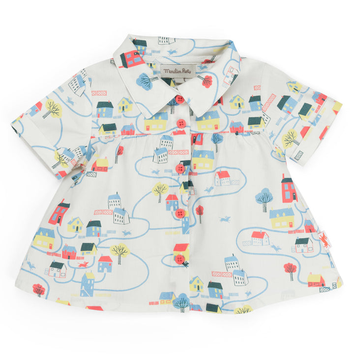 Camicia leggera in cotone bio stampato, Lou