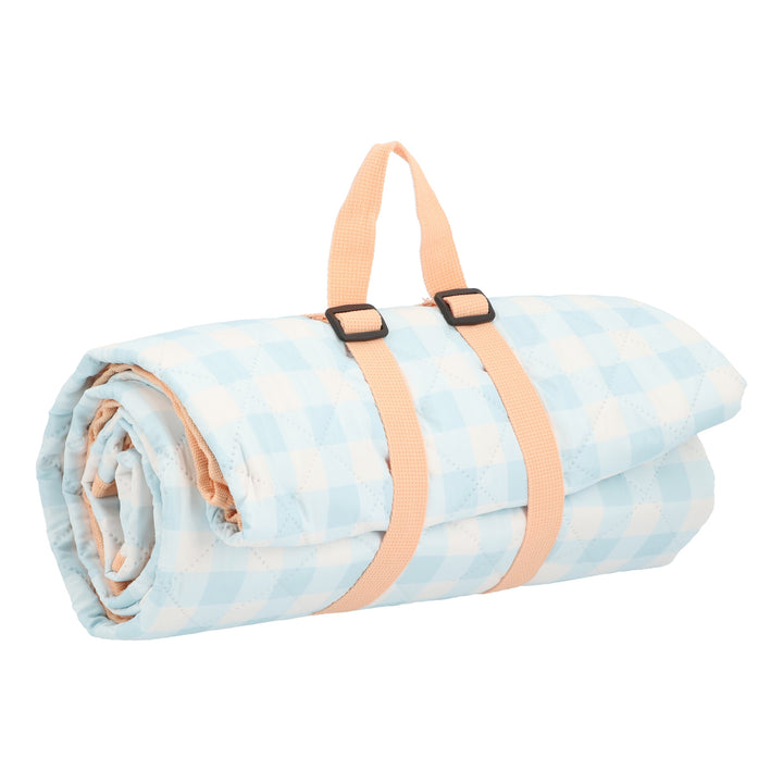 Water-repellent Picnic blanket 140x170cm, Aqua checks