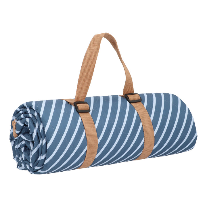 Water-repellent Picnic Blanket 140x170cm, Blue Stripes