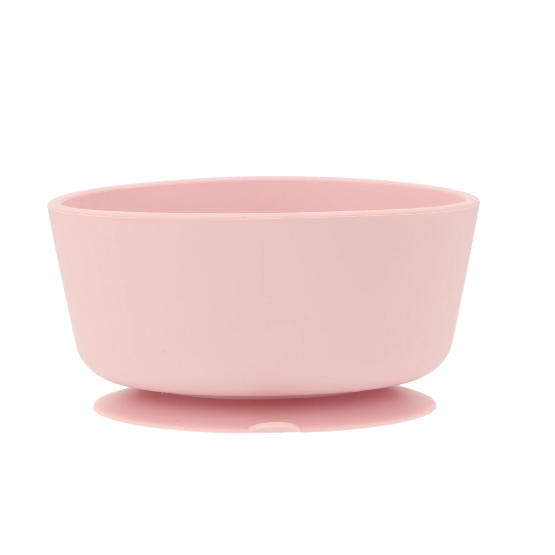 Silicone Suction Cup Bowl with Spoon, Pink