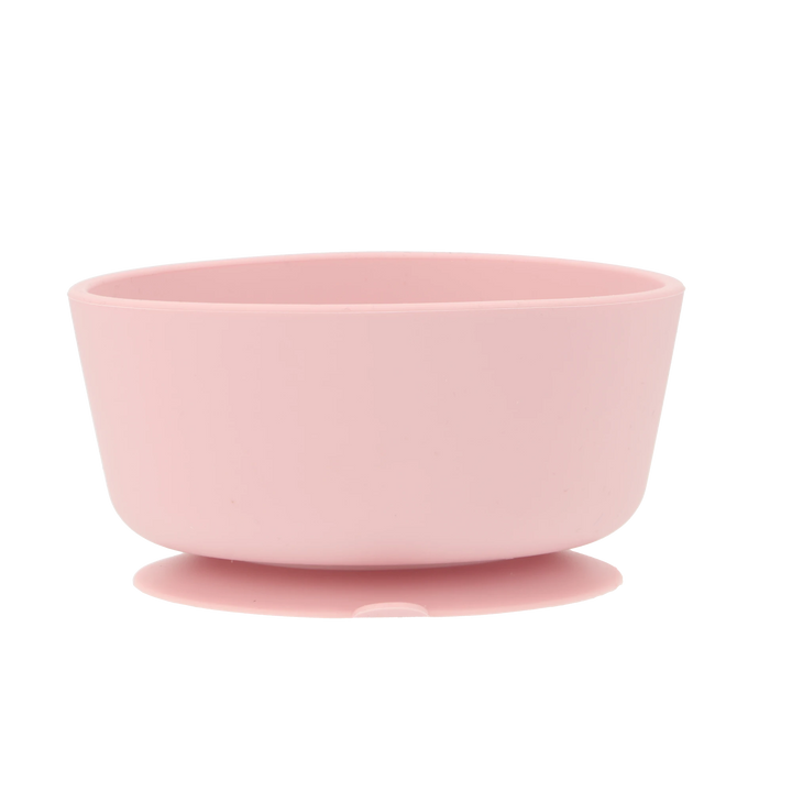 Silicone Suction Cup Bowl with Spoon, Pink