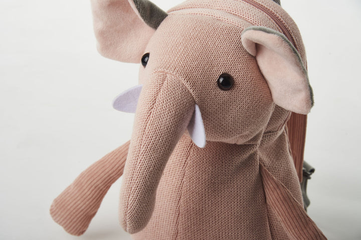 Zainetto morbido elefante rosa per bambini | Crochetts