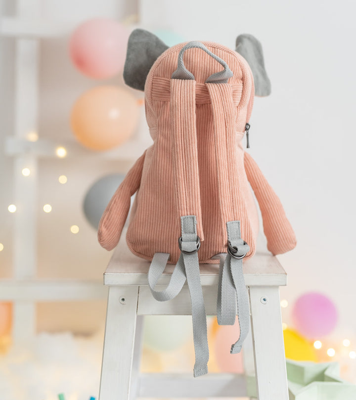 Zainetto morbido elefante rosa per bambini | Crochetts