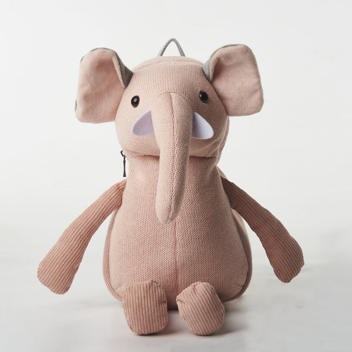 Zainetto morbido elefante rosa per bambini | Crochetts