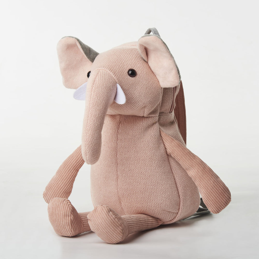 Zainetto morbido elefante rosa per bambini | Crochetts