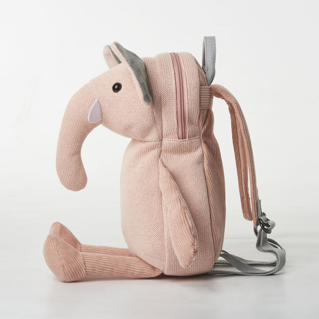 Zainetto morbido elefante rosa per bambini | Crochetts