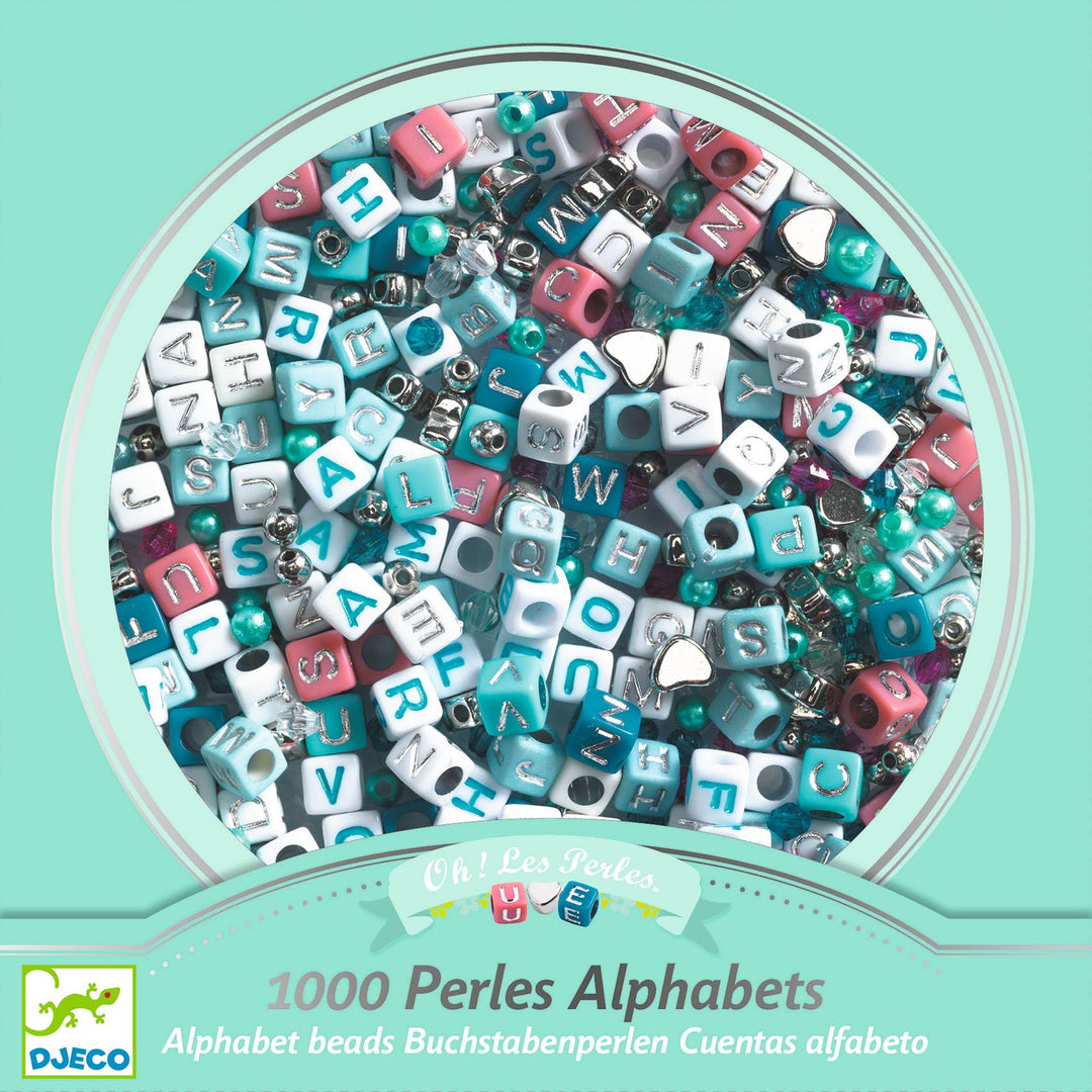 Djeco  Set perline Alfabetiche Argento, 1000pz – PIPI & PUPU and