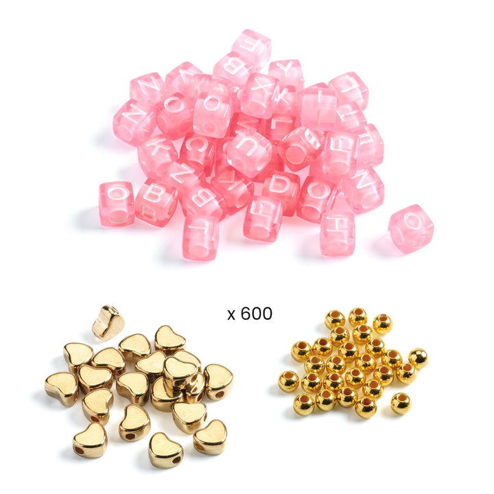 Djeco | Set perline Alfabetiche Oro, 1000pz