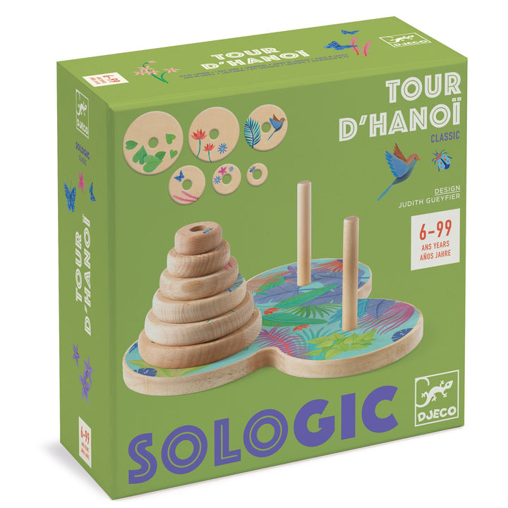 Wooden patience and logic game, Tour d'Hanoï